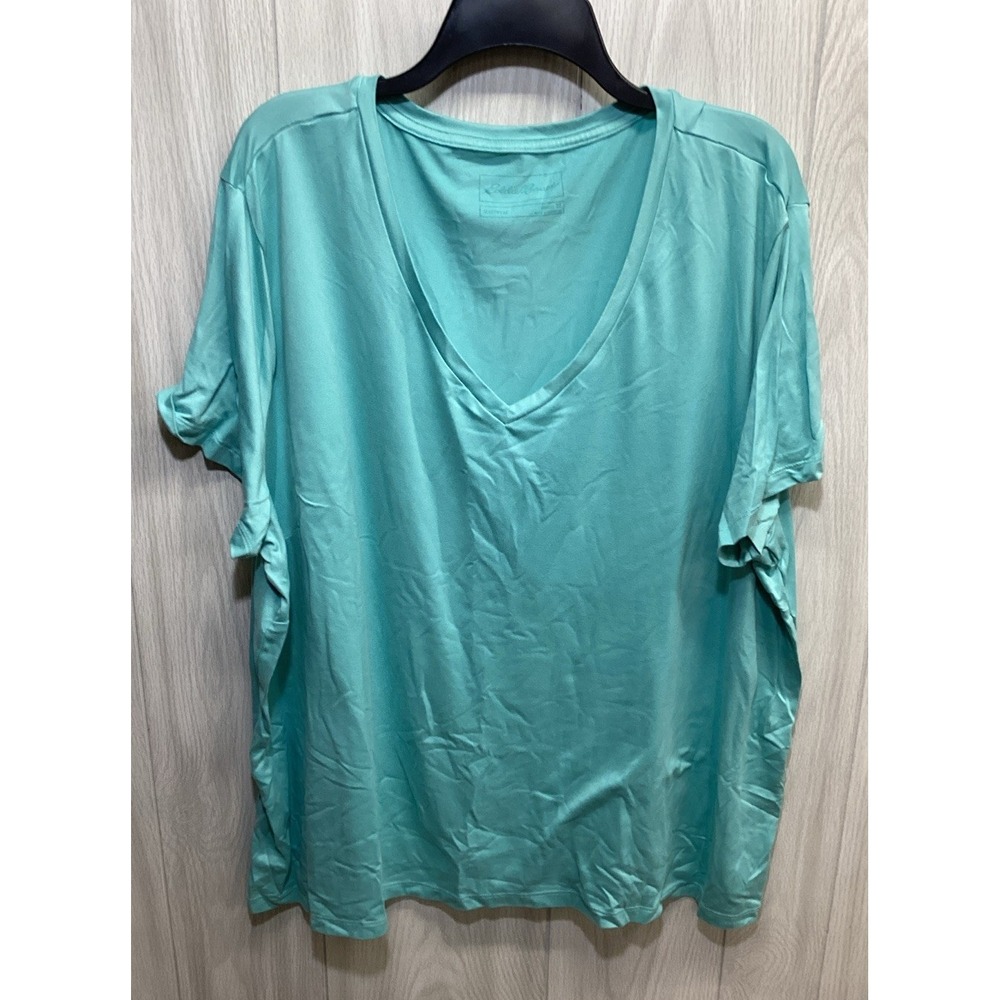 EDDIE BAUER Women's (Size 3X) Short Sleeve V-Neck Sleep Shirt Stretch